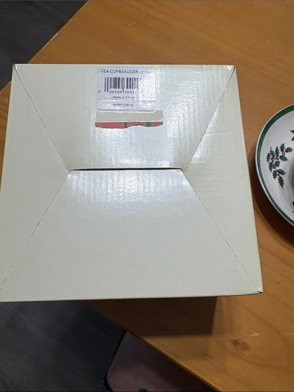 Vintage Spode Holiday Tree Teacup and Saucer Set - Green